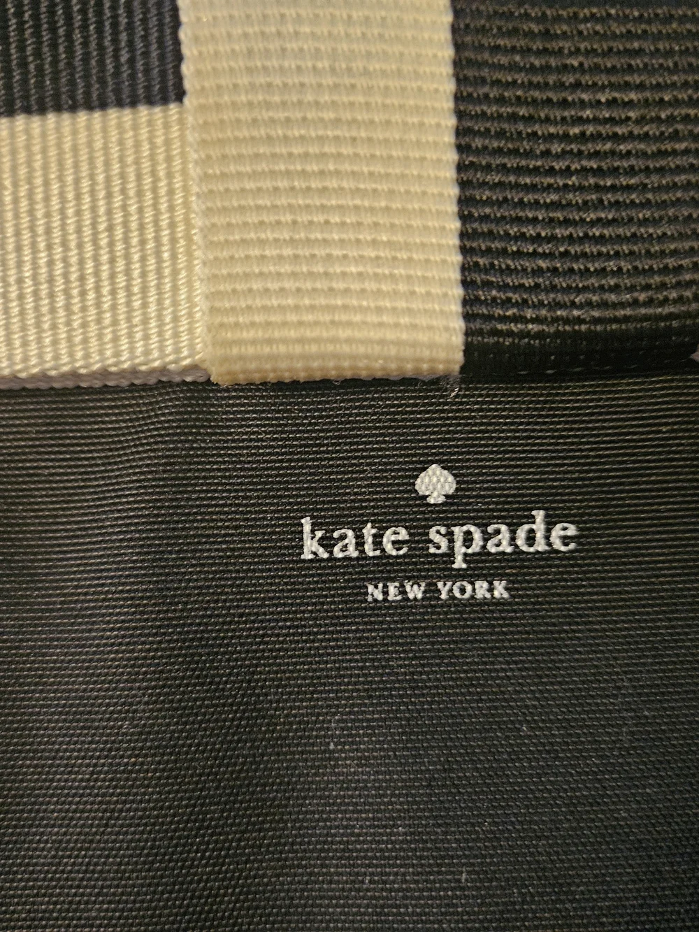 Kate Spade Black & Cream Bow Canvas Wristlet
